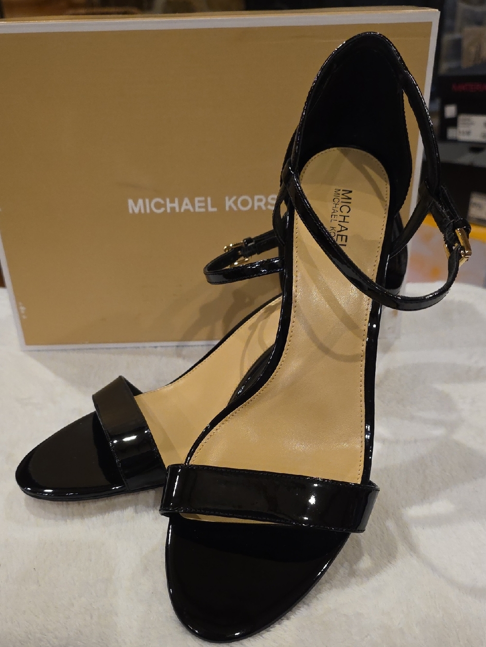Michael Kors Black Patent Leather Ankle-Strap Heels - Picture 4 of 7